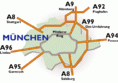 Munich - motorways and circular ring road